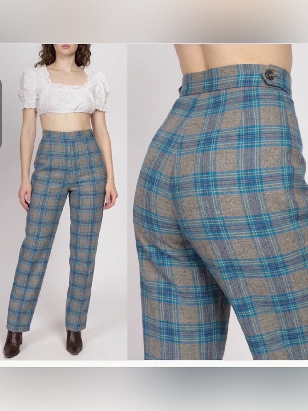Vintage Handmade Plaid Trousers